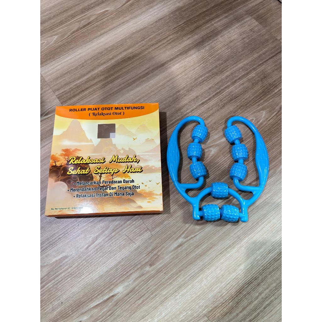 RPO01 Roller Pijat Otot Betis Paha Alat Pijat Relaksasi Otot Roller 9 Roda Multifungsi