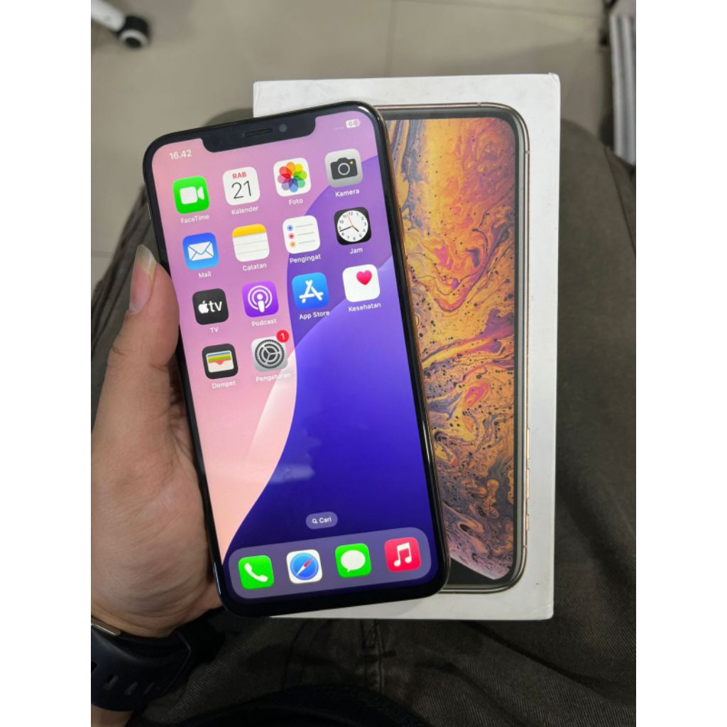 iPhone XS Max 64gb gold inter all op fulset hb 64%an minus nya Face ID off trutone on tombol volume 