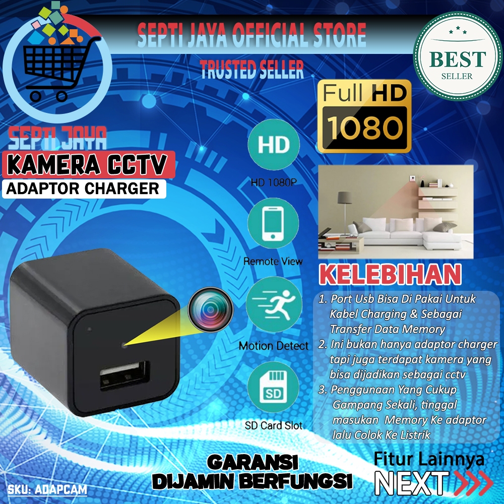 Spy Camera Adaptor USB Charger Hidden Kamera Adapter HD 1080P Motion Detector Cam cctv Mini Tersebun