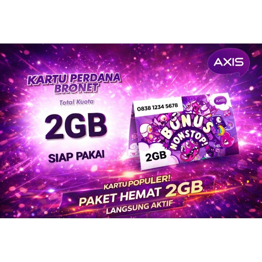 KARTU AXIS 2GB(SIAP PAKAI)