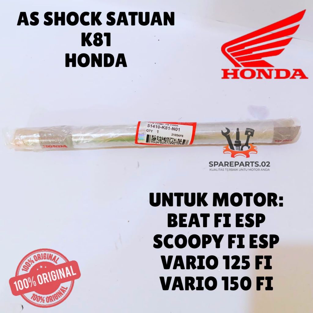 AS SHOCK DEPAN SATUAN ORIGINAL HONDA KODE K81, AS SHOCK BEAT FI ESP, AS SHOCK SCOOPY FI ESP, AS SHOC