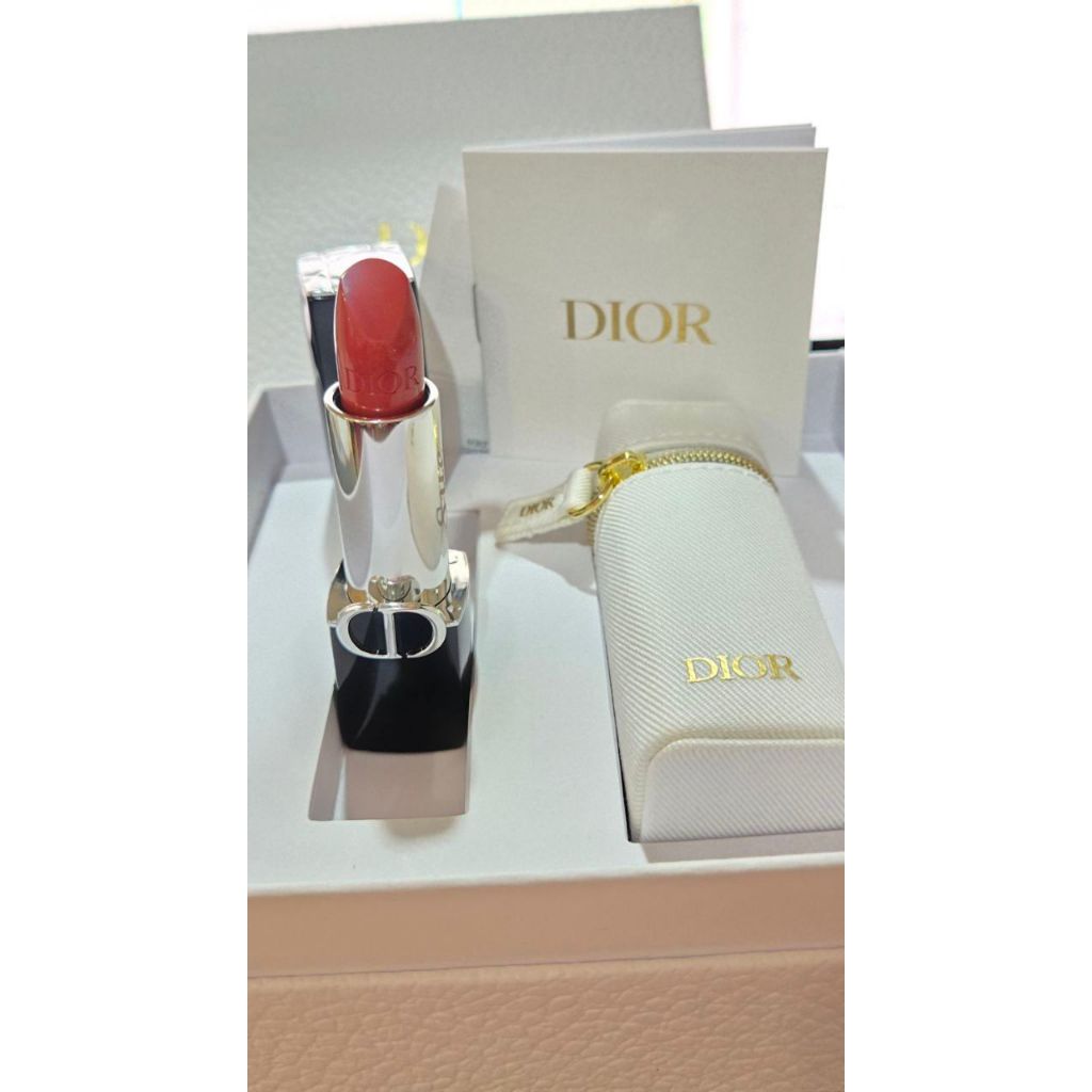 DIOR LIPSTICK 720 SATIN SET LIPSTICK CASE WITH CHAIN