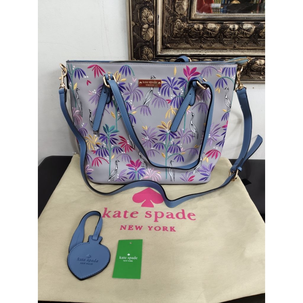 Tas bordir KS motif flaminggo warna lilac