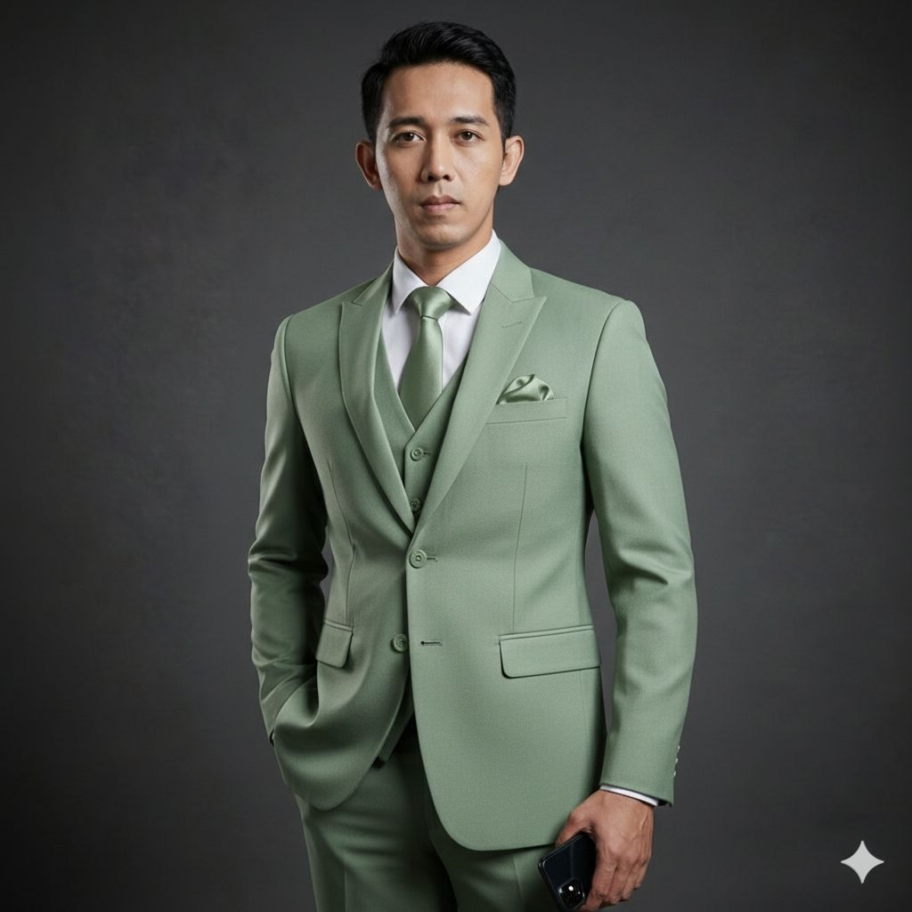 Jas Pria Hijau Sage | Blazer Pria Korean style Jas Formal