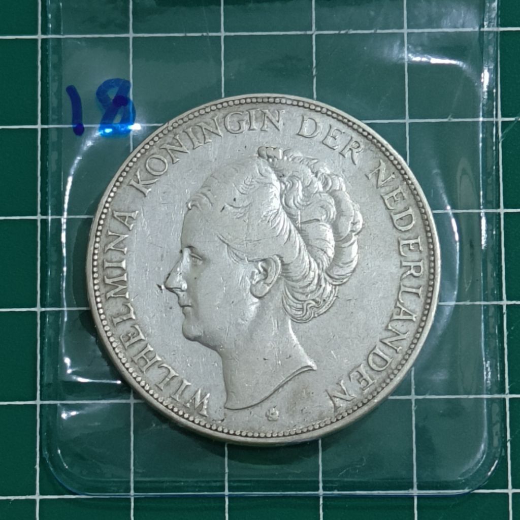 KOIN PERAK WILHELMINA 2,5 GULDEN (18)