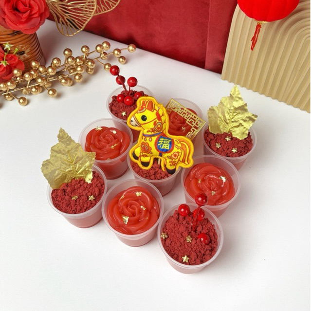 [inn.dessert] Puding Red Velvet Cup Imlek Hampers Imlek CNY Lunar New Year