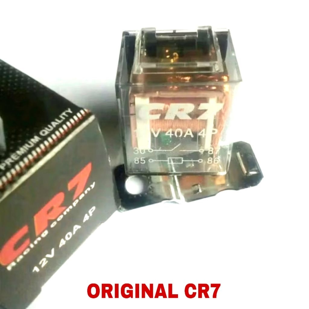 Relay 4 Kaki Lampu Klakson 12V 40A Merk CR7