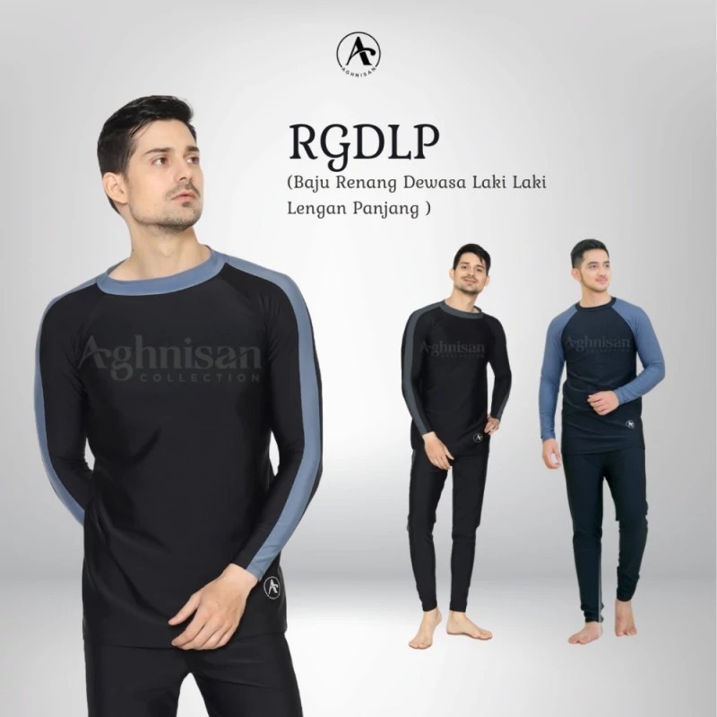 Aghnisan One Set Baju Renang Laki-laki Dewasa Panjang Atas Bawah Jumbo