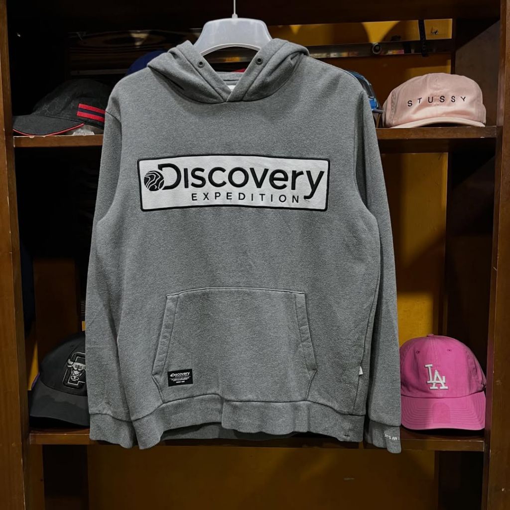 hoodie DISCOVERY big logo size L casual bagus