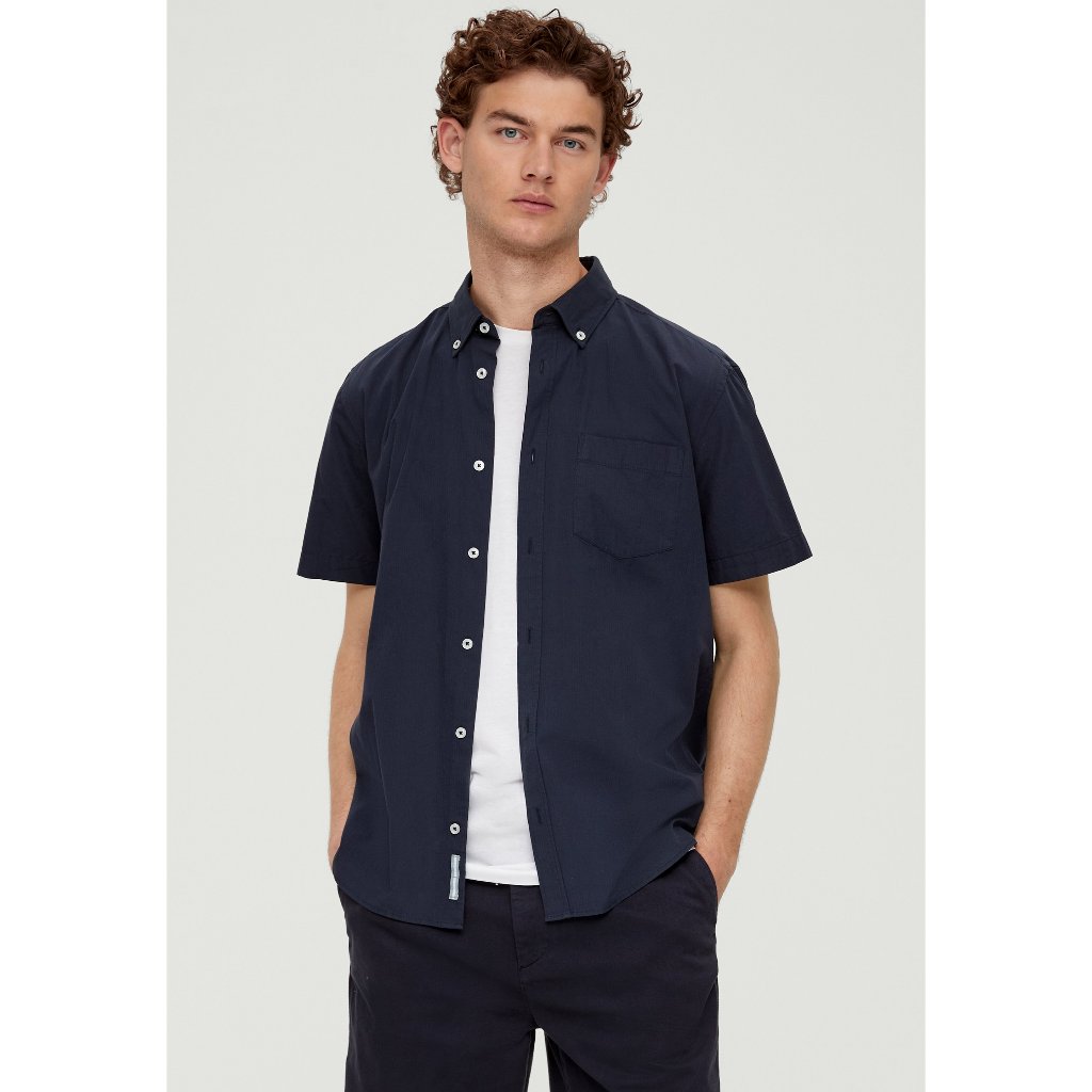 S. Oliver Kemeja Pria Stripe Regular Fit with Contrast Stitch