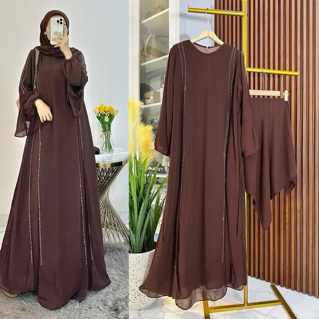Gamis Syar'i Ceruty Baby Doll Swarovski Mewah