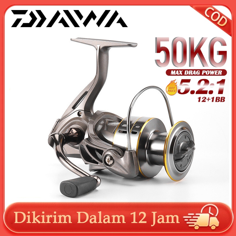 DAIWA Pancing Reel HE500-7000 Fishing Reel Spinning Reel Murah Kuat Metal Casting Reel Casting Rod