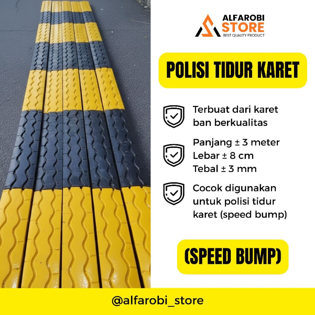 POLISI TIDUR KARET BAN 3 METER (SPEED BUMP)