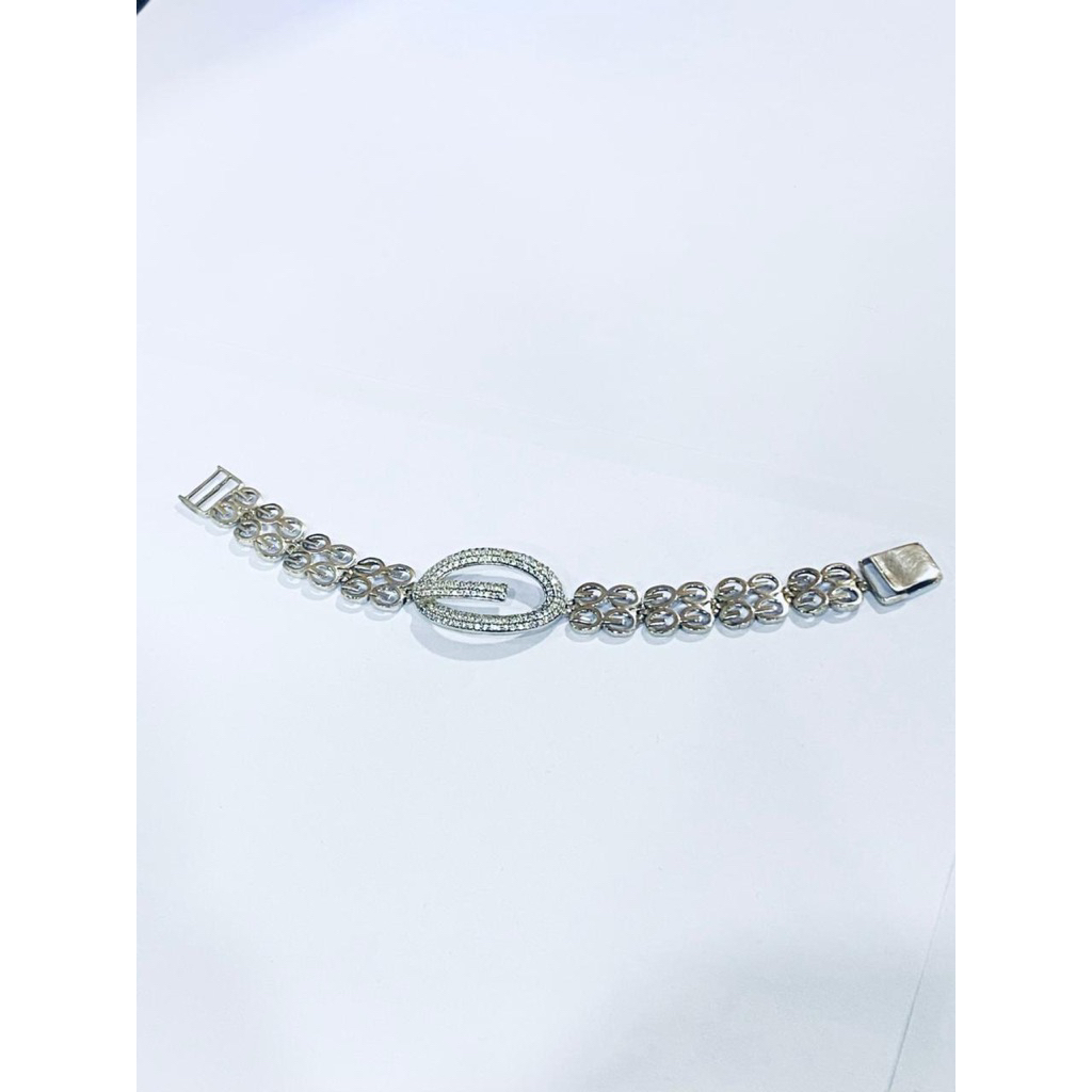 Gelang Perak 925 Motif Plat Permata