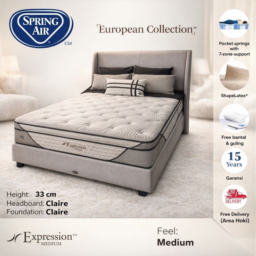 Kasur Springbed Spring Air Expression Medium (Kasur Latex - Kasur Pocket)