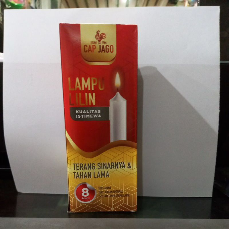 Lilin Putih / Lampu Lilin 8 batang Cap Jago