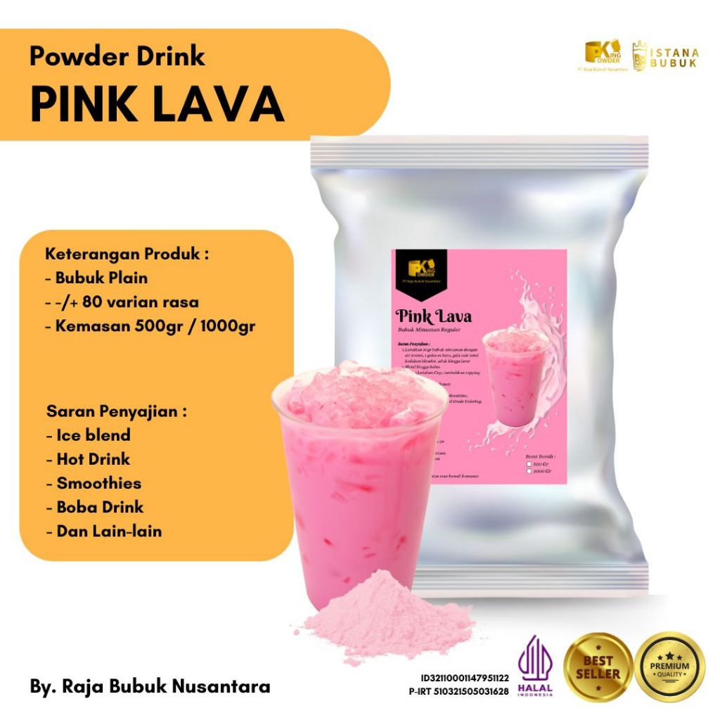 Bubuk Minuman Pink Lava 1KG Powder Drink Pink Lava Murah Dan Berkualitas
