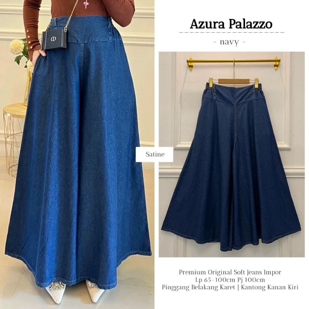 Vilo Palazo Pants - Celana Kulot Wanita Salur Premium Cotton Linen Import