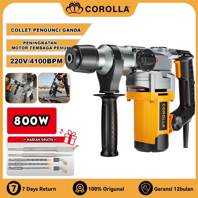 COROLLA Rotary Hammer Drill 800W Mesin Bobok Beton Jack Hammer Drill Dinding Tembok Hammer Drill Mes