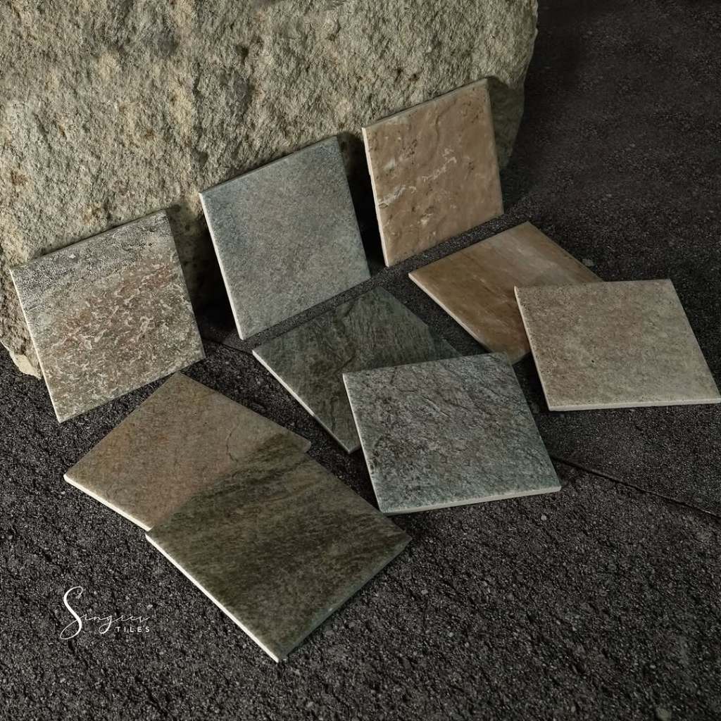 Keramik Lantai Dinding Kolam Renang Pool Tile Motif Batu Alam Matt Surface Dekorasi Interior Café Re