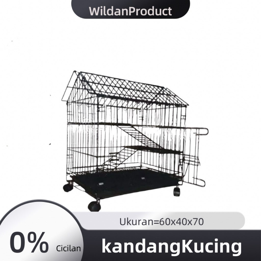 KANDANG KUCING MURAH BENTUK RUMAH 2 TINGKAT
