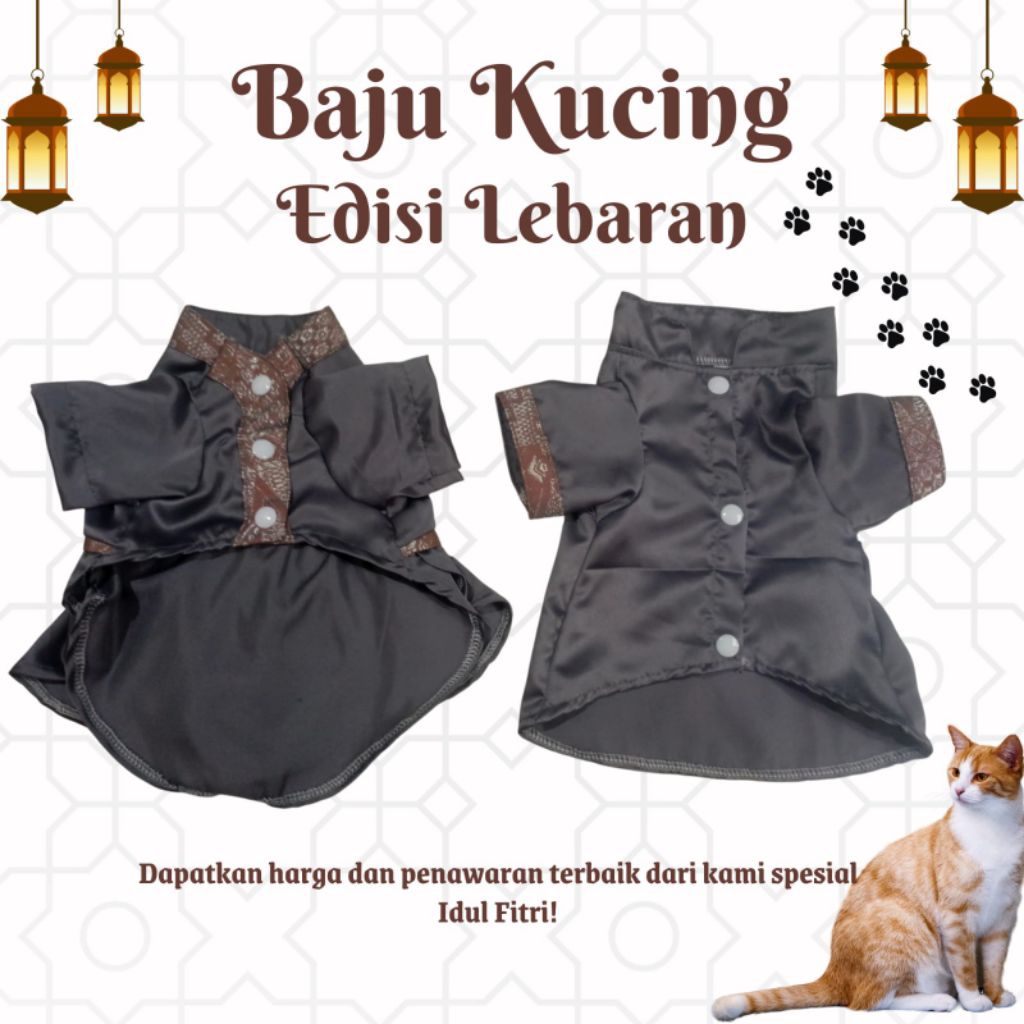 Baju kucing couple edisi idul fitri, baju koko kucing, gamis kucing