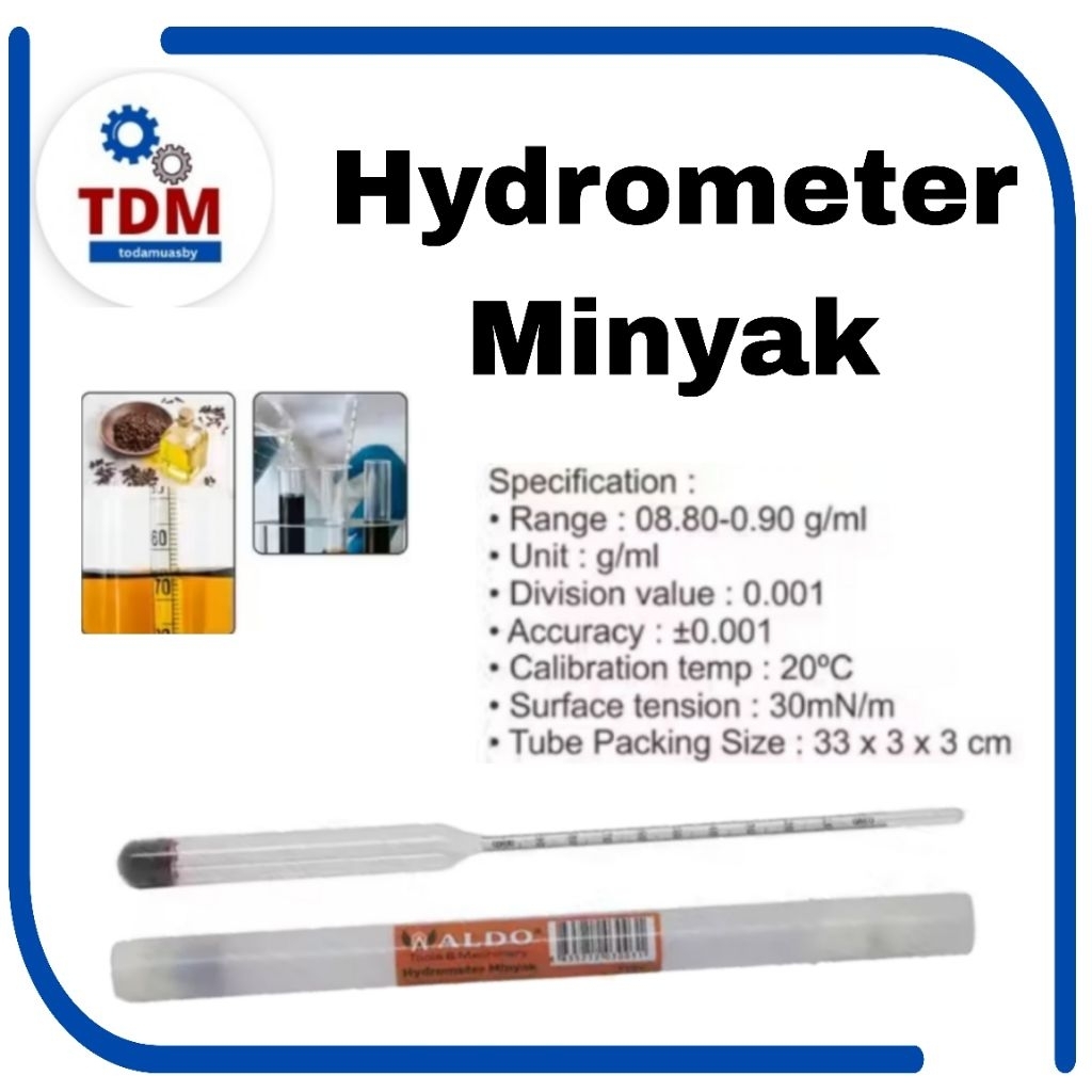 Hydrometer Minyak/alat ukur density/alat mengukur berat jenis minyak solar