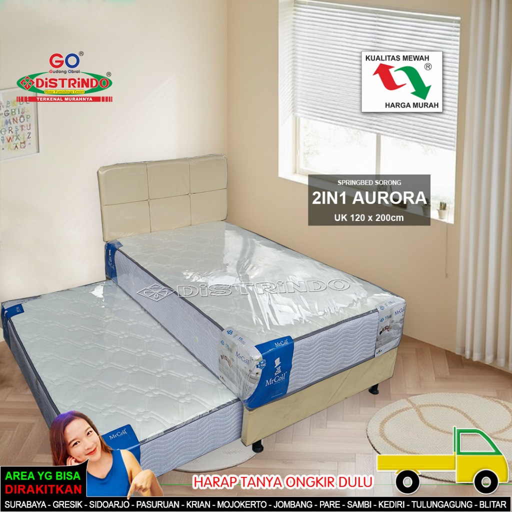 DISTRINDO Springbed Sorong Minimalis / Kasur Sorong 2in1