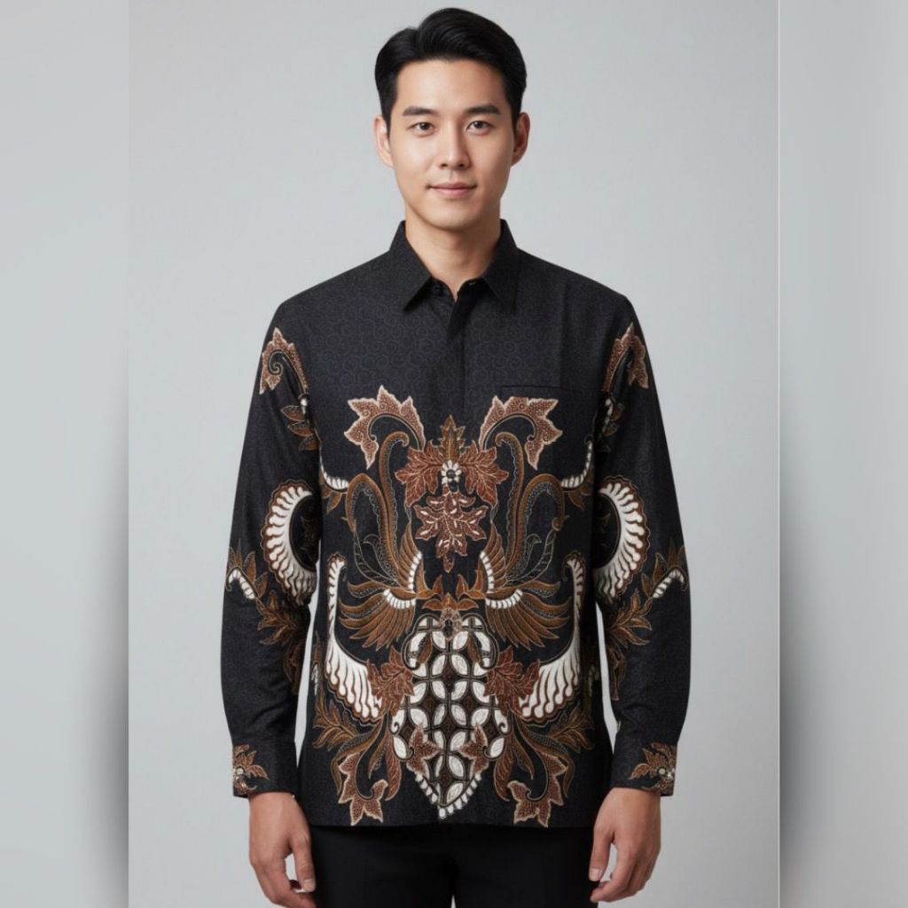 3'Nthree Kemeja Batik Pria Tangan Panjang Original Produk 41224