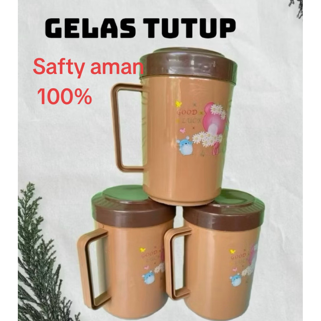 (12Pcs) Gelas Tutup Plastik Mocca Eskan Mini Mug Tutup 12D