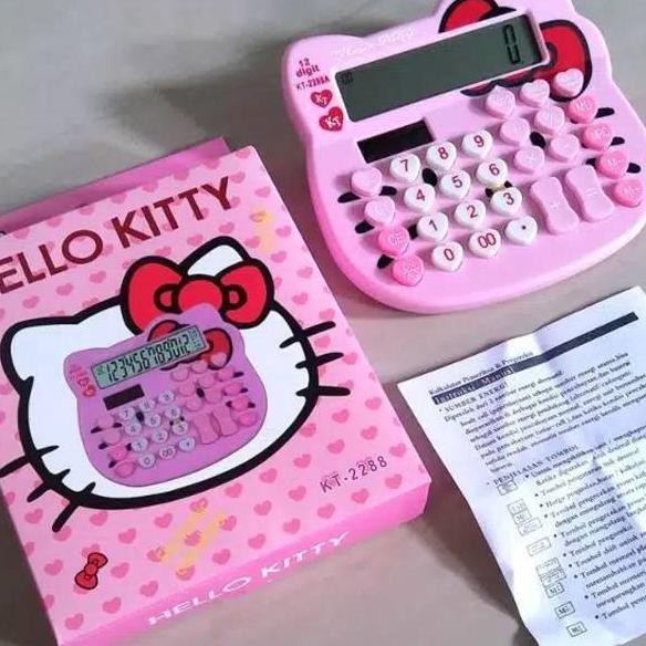 Kalkulator Kepala Hello Kitty Pink 12 Digit HELO KITY KITI LUCU IMUT hello kitty Kalkulator KT-2288A