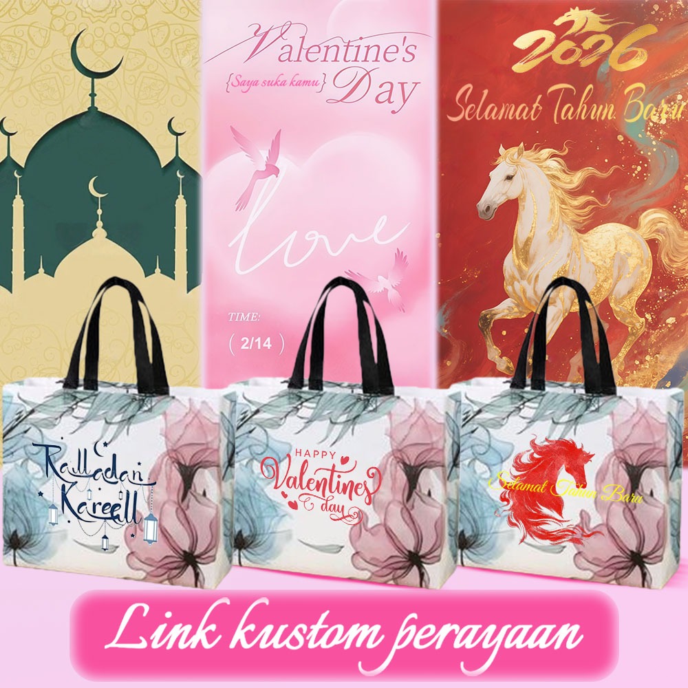 Custom logo kantong non woven-UV-Custom logo-Custom desain-Harga bisa nego