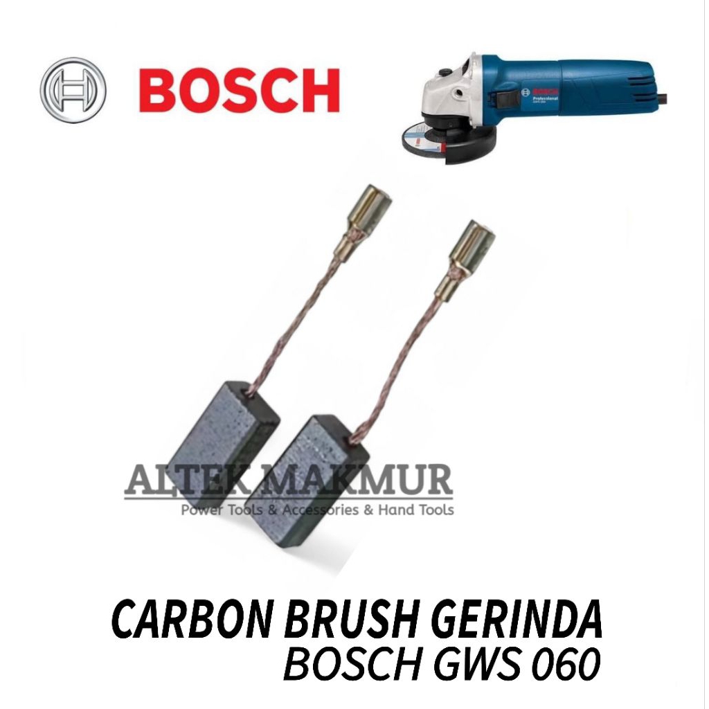 SPAREPART BOSCH CARBON BRUSH GERINDA BOSCH GWS 060 / BROSTEL MESIN GRENDA BOSCH GWS060 / BOSTEL KUL 