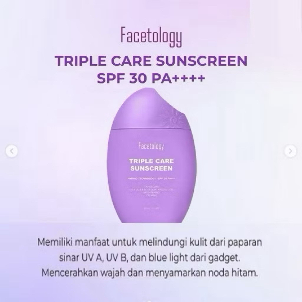 Facetology Triple Care Sunscreen SPF 30 PA++++ Hybrid Technology