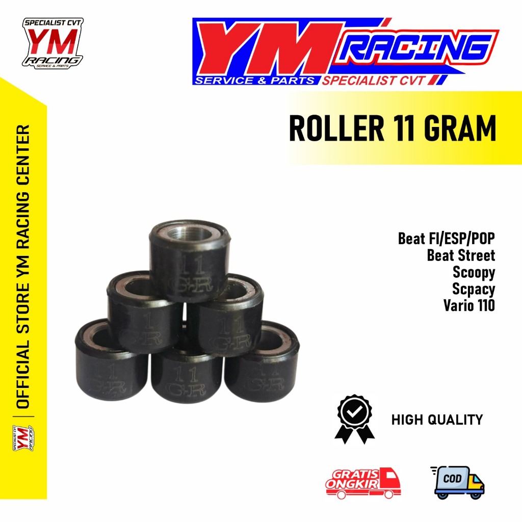 roller beat fi 11 gram 1 set isi 6 butir/pcs [ roller 11 gram vario 110 kvb [ roller scoopy fi 11 gr