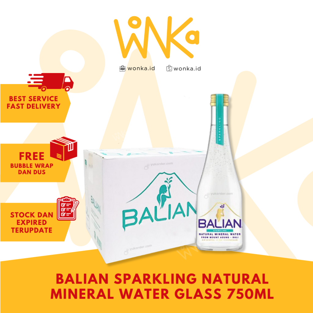 Balian Sparkling Natural Mineral Water Glass 750ml