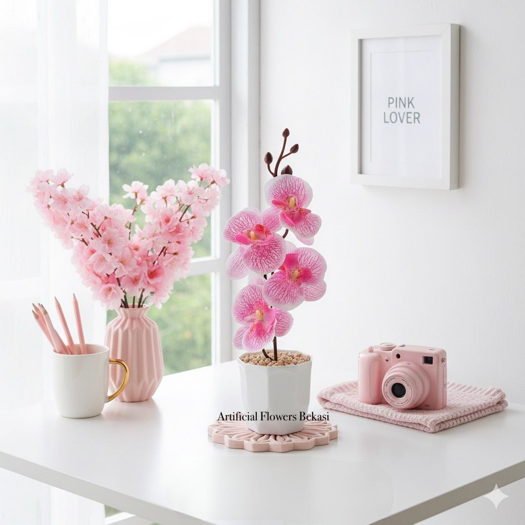 bunga anggrek orchid vas diamond/bunga anggrek/bunga plastik/artificial