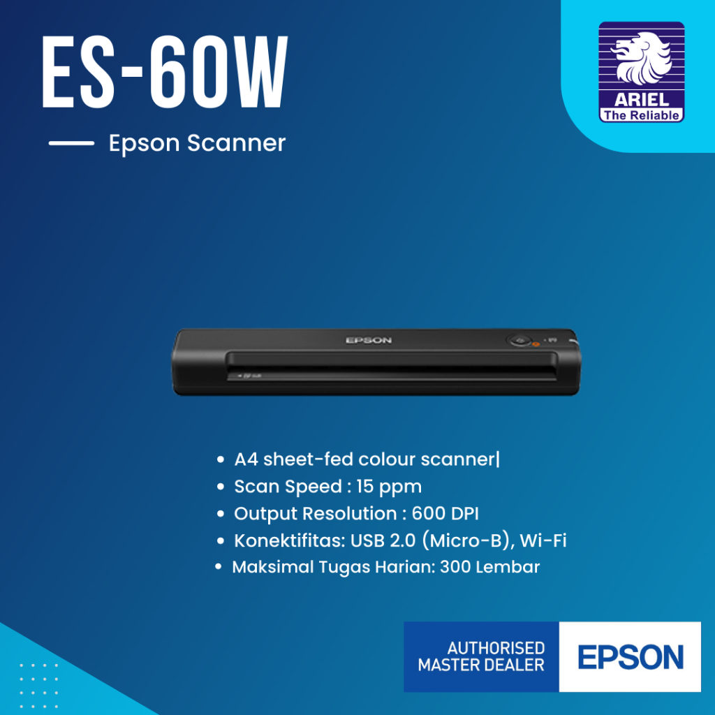 Scanner Epson ES60W ES 60W ES-60W Wireless Battery - Epson WorkForce ES-60W Wi-Fi Portable Sheetfed 