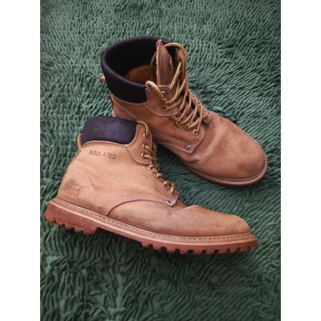 sepatu boots coleman kulit nobuck bekas mantap