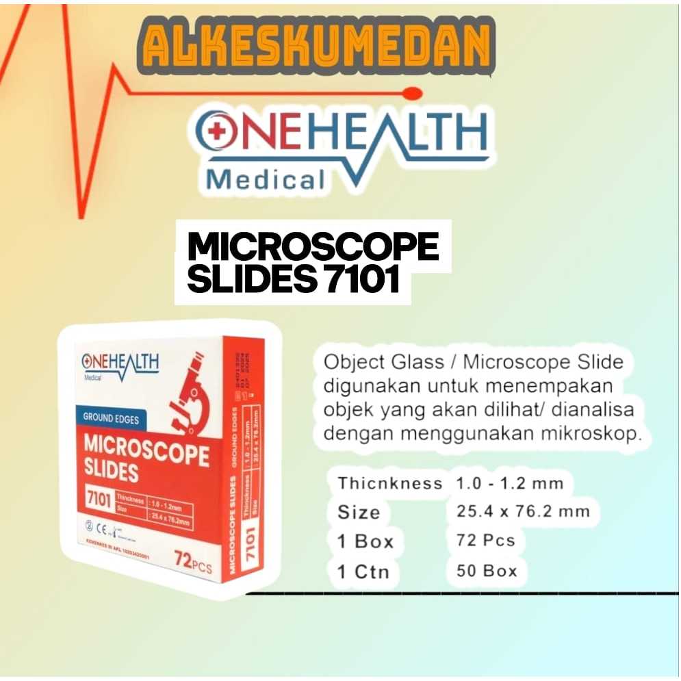MICROSCOPE SLIDES 7101 ONEHEALTH/OBJEK GLASS 7101 ONEHEALTH