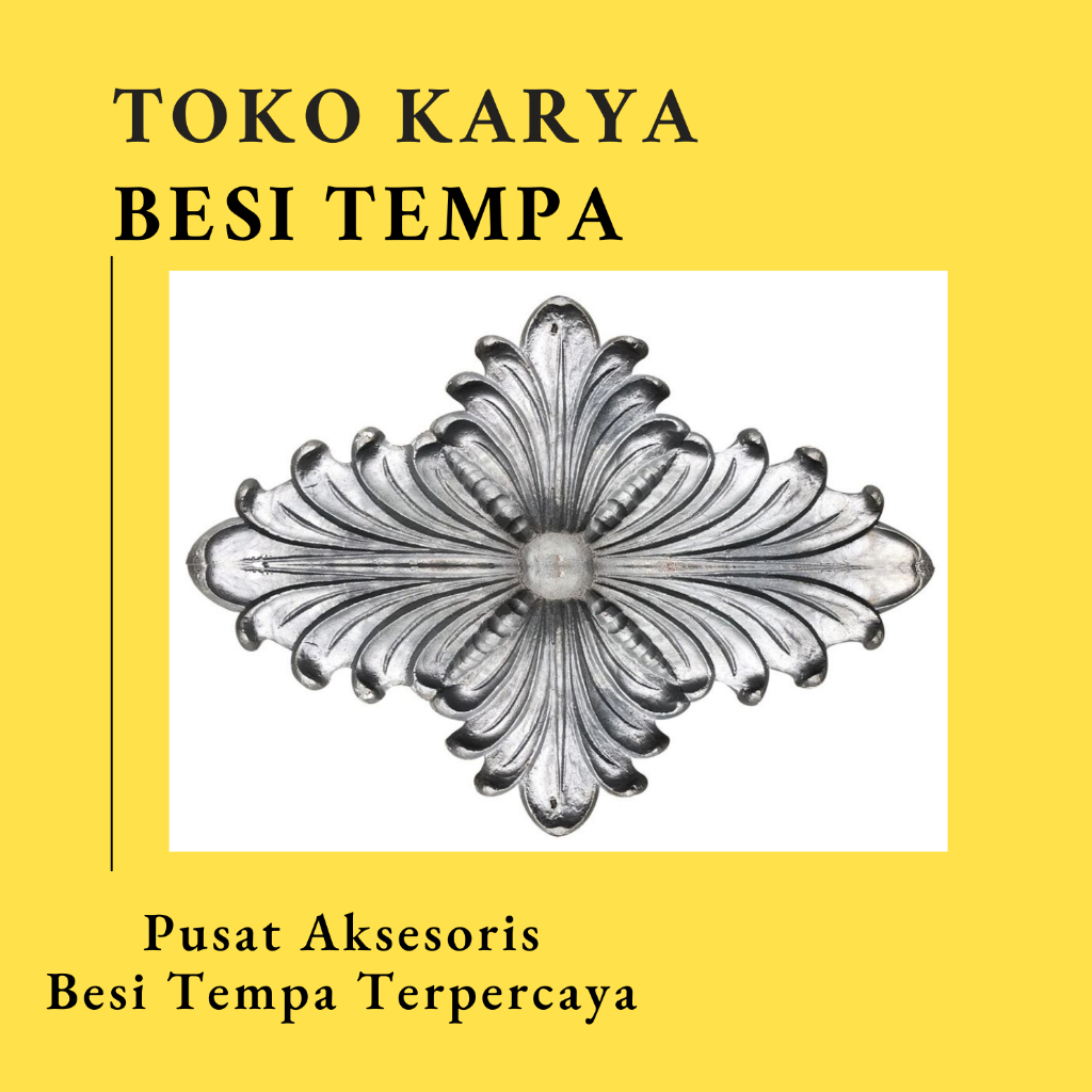 Ornamen Pagar Besi OR-1165 - 1 Sisi / Aksesoris Pagar Besi dan Tralis / Aksesoris Besi Tempa / Akses