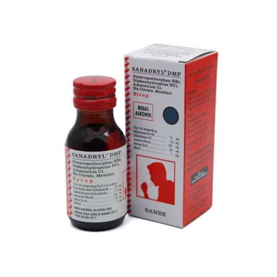 SANADRYL DMP Sirup Meredakan Batuk Kering Alergi 60ml Dextromethorphan
