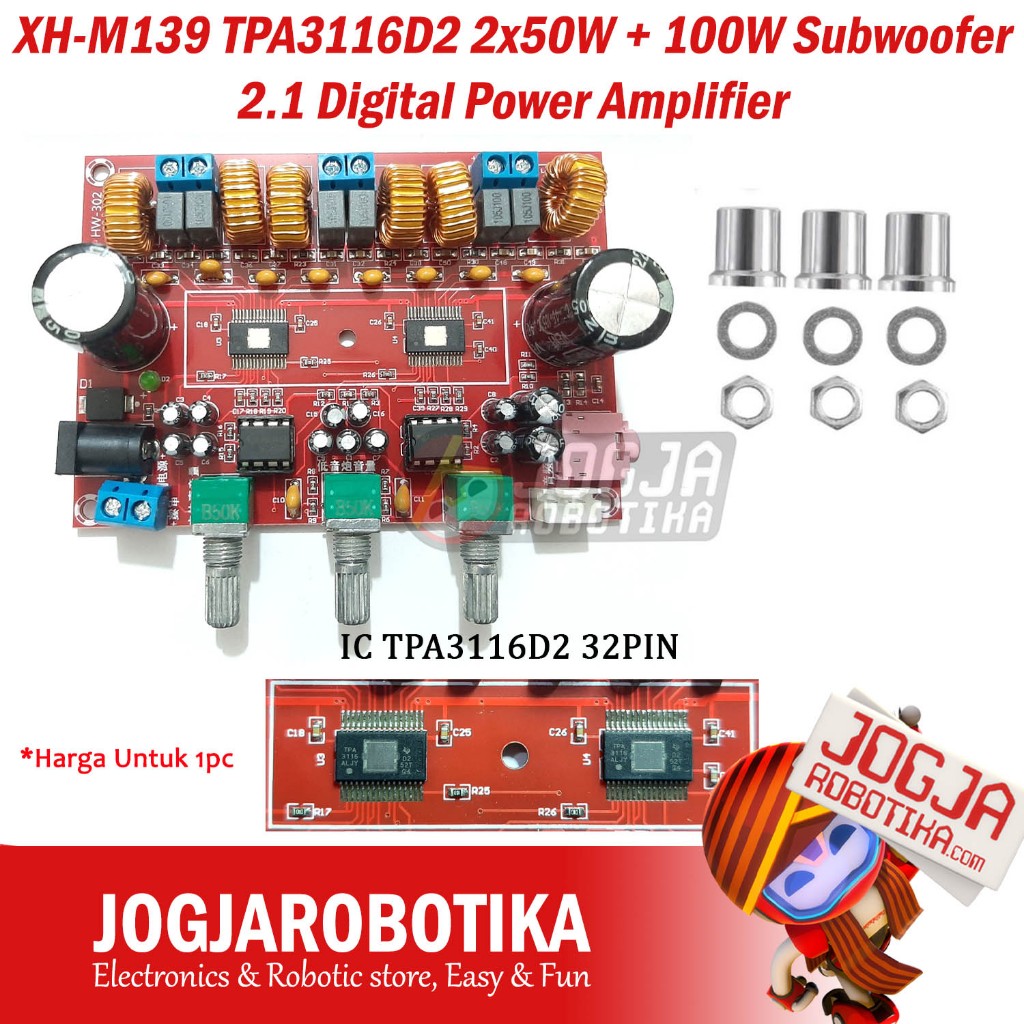 XH-M139 TPA3116D  TPA3116D2 TPA3116 2x50W + 100W Subwoofer 2.1 Digital Power Amplifier