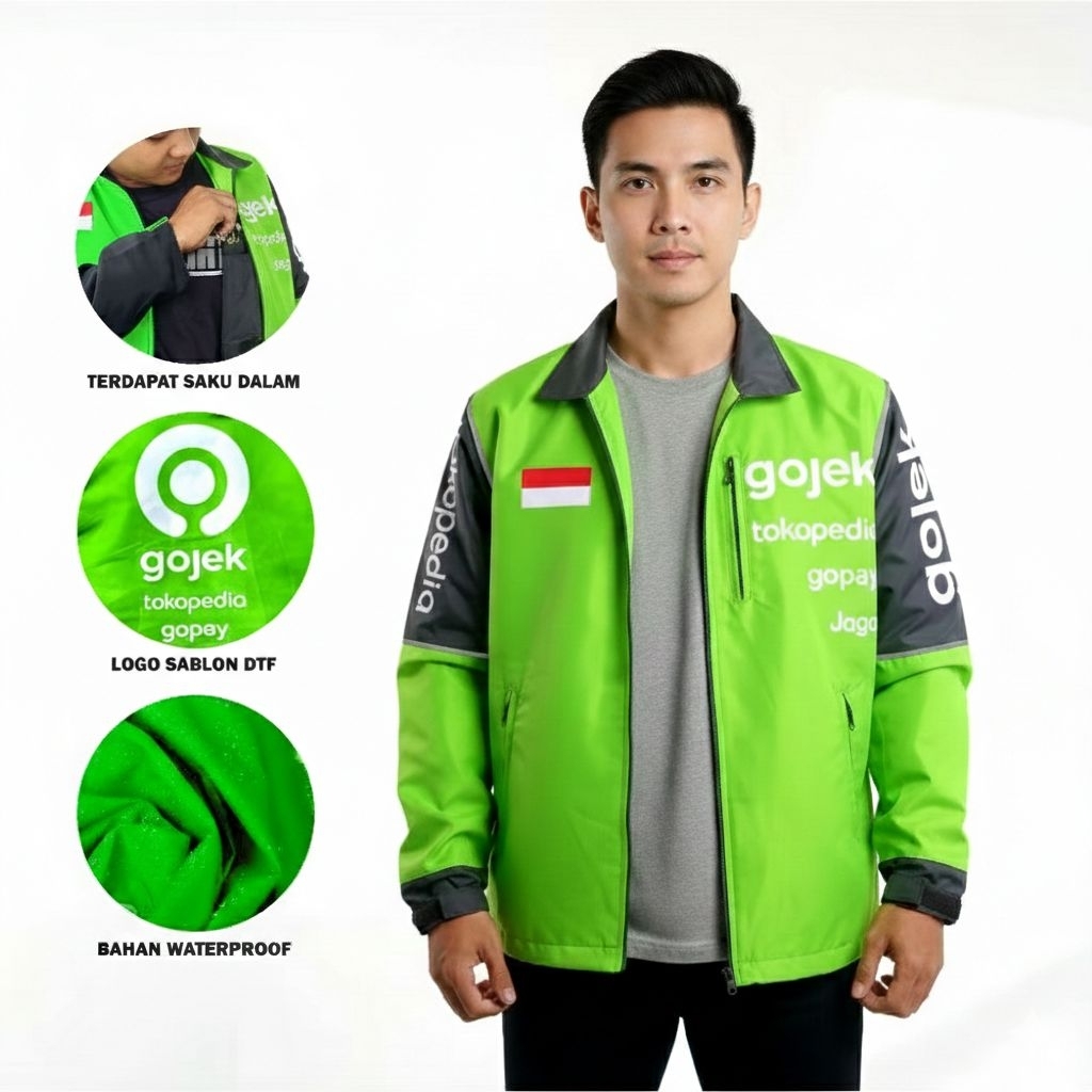 Jaket Driver Motor Keren - Jaket Maxim - Jaket Goto - Jaket Garuda - Anti Air Bahan Tebal Waterproof