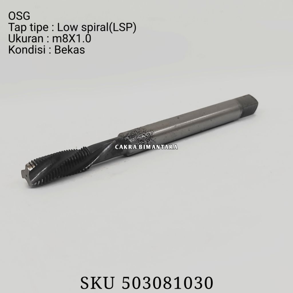 OSG Tap M8x1.0 Low spiral bekas pembuat mur M8 x 1.0 lsp