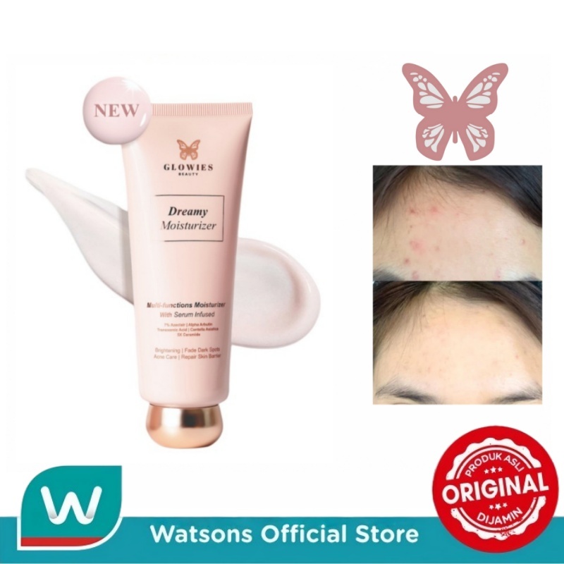 Glowies Beauty Dreamy Moisturizer 80ml Krim Pelembap Wajah dengan Formula Korea, Mengandung 7% Azecl