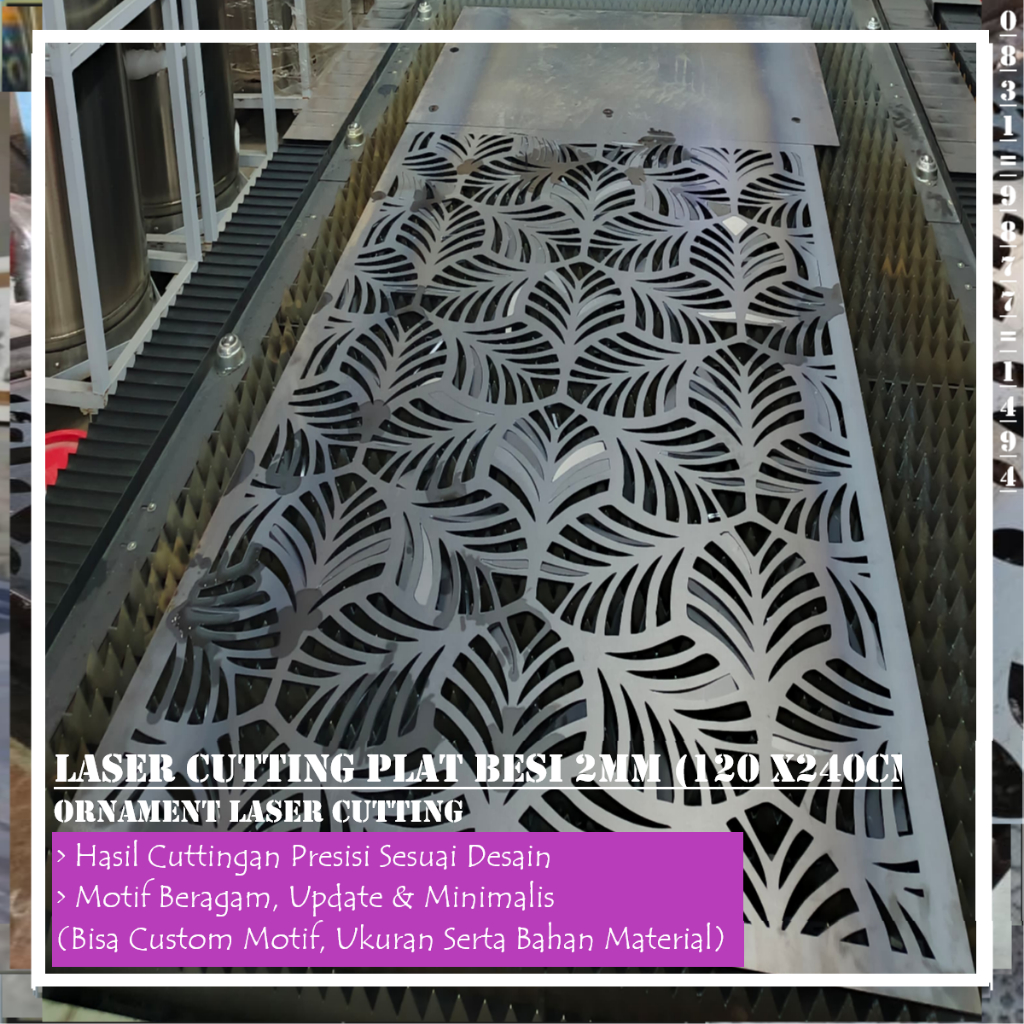 laser cuttingLaser Cutting Plat Besi 2mm Ukuran 120x240CM | Ornament Laser Cutting