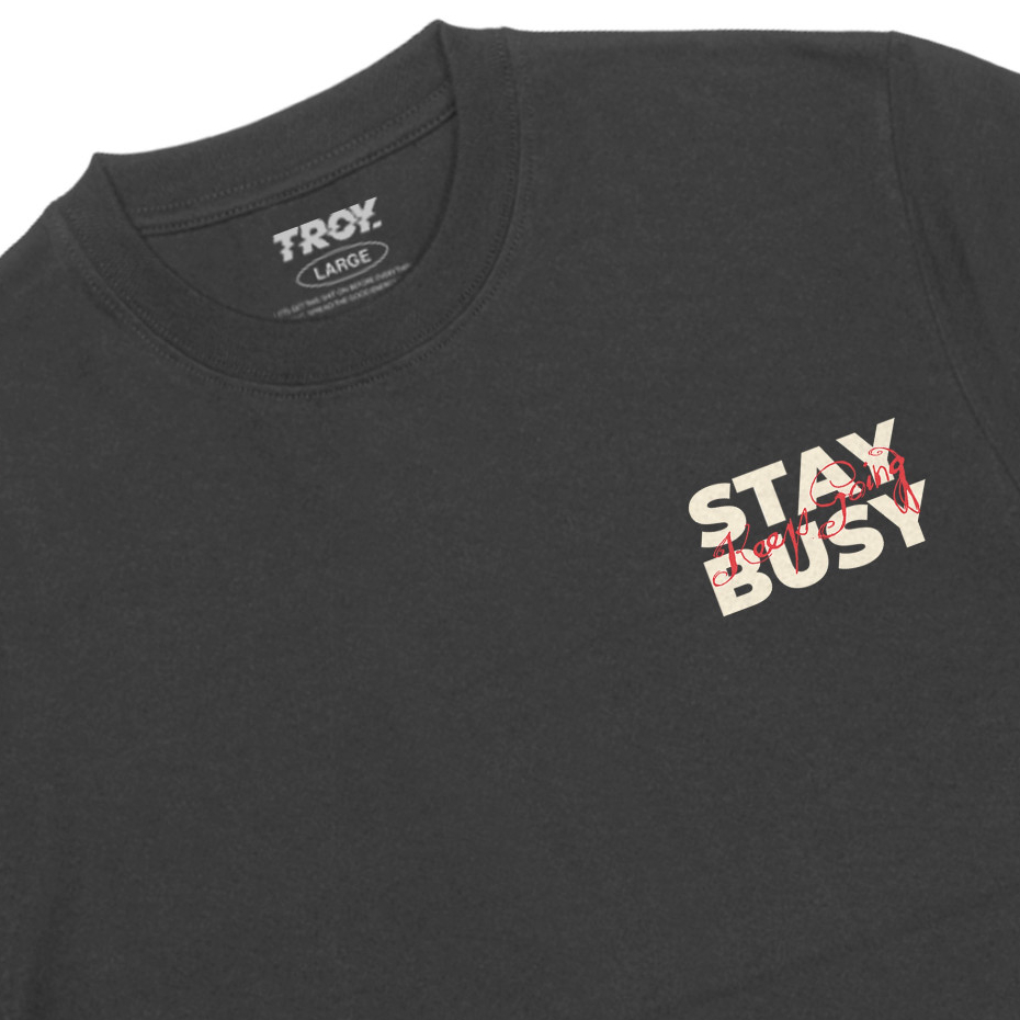 Troy Company T-shirt Dark Grey Keep Going - Kaos Lengan Pendek Kaos Abu Gelap MTD 3152