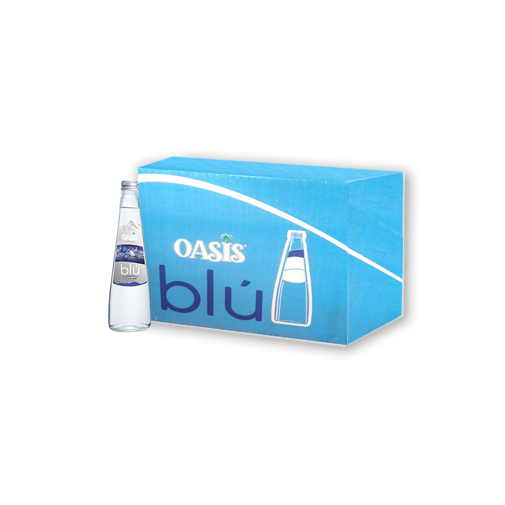OASIS BLU Mineral 750ml - Air Mineral Botol Kaca Tutup Silver - 1 Carton (6 Botol)