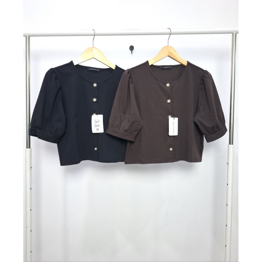 EXECUTIVE BAJU  ATASAN WANITA LENGAN PENDEK TEXTURE KNIT